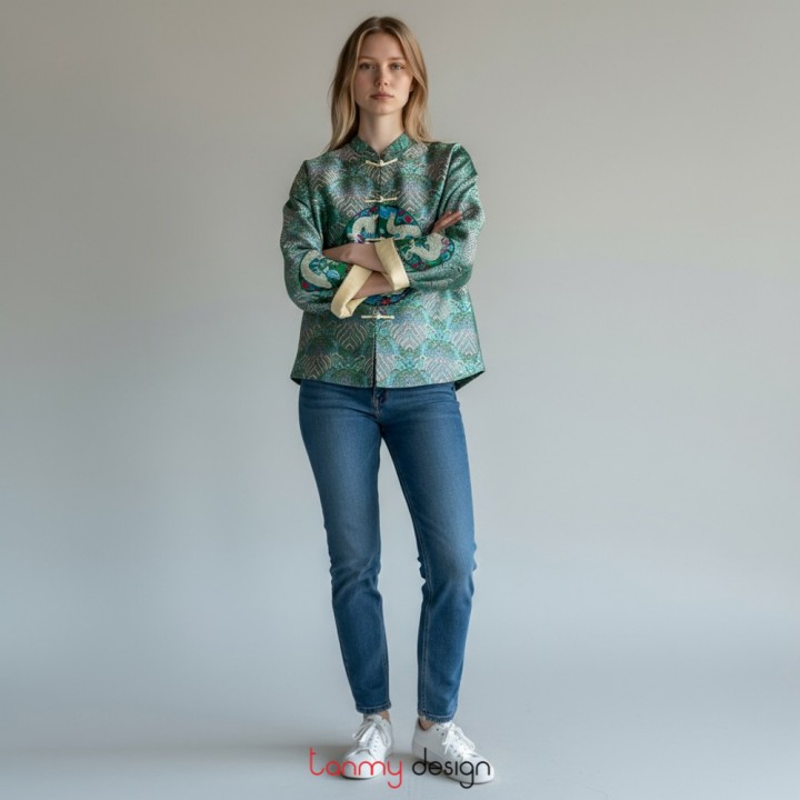 Green dragon brocade coat